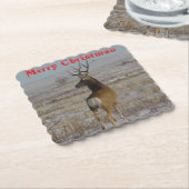 Dessous-de-verre En Papier D 20 Mule Deer Buck in Snow Coaster (Incliné)