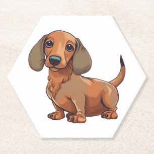 Dessous-de-verre En Papier Dachshund Chien mignonne