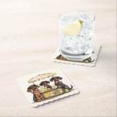 Dessous-de-verre En Papier Dachshund Chiens Lemonade Stand (En situation)