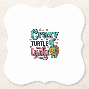 Dessous-de-verre En Papier Dame Tortue Folle Dessin de Gravure Vintage_1