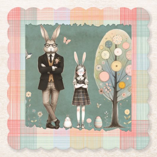 Dessous-de-verre En Papier Dapper Rabbit Coasters (Devant)
