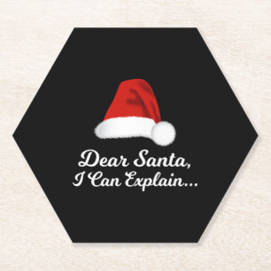 Dessous-de-verre En Papier Dear Santa I Can Explain Funny