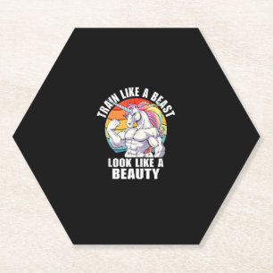 Dessous-de-verre En Papier Débardeur Licorne Bodybuilding