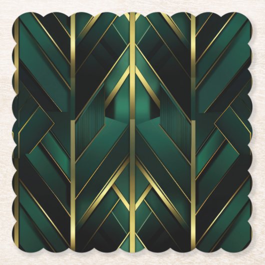Dessous-de-verre En Papier Décoration Verte (Devant)