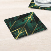 Dessous-de-verre En Papier Décoration Verte (Incliné)