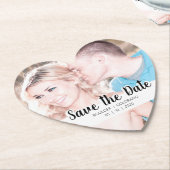 Dessous-de-verre En Papier Découpe de script simple | Save the date (Incliné)