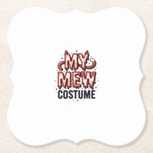 Dessous-de-verre En Papier Déguisement de chat mignon pour Halloween Design v