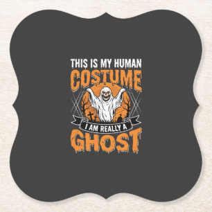 Dessous-de-verre En Papier Déguisement de fantôme humain drôle d'Halloween vi