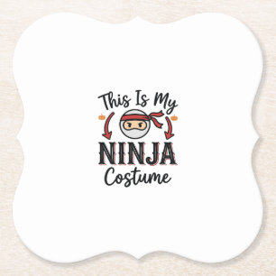 Dessous-de-verre En Papier Déguisement de ninja drôle Design vectoriel Hallow