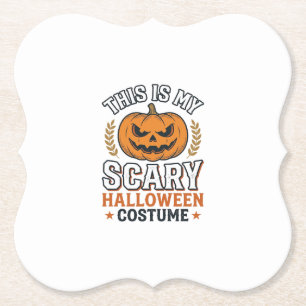 Dessous-de-verre En Papier Déguisement Halloween Épouvantable Citrouille Vect