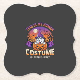 Dessous-de-verre En Papier Déguisement Humain Husky Citrouille Halloween Fant