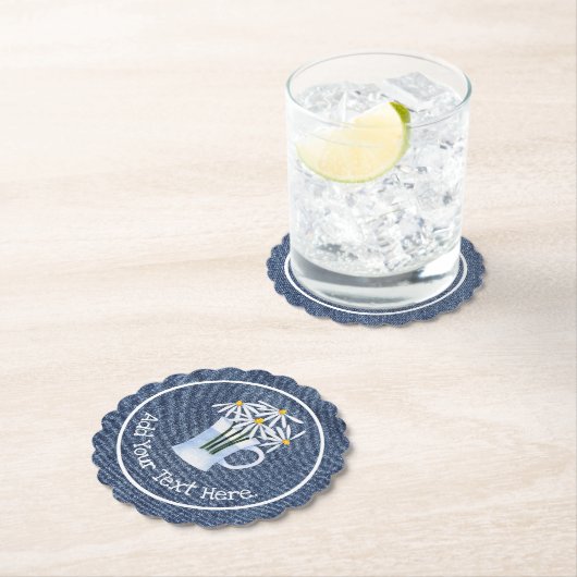 Dessous-de-verre En Papier Denim Et Daisys (En situation)