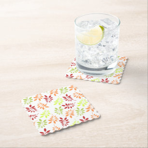 Dessous-de-verre En Papier Des feuilles d'automne colorées dans des tons chau