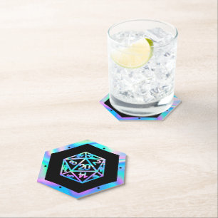 Dessous-de-verre En Papier Dés RPG   Joueur de rôle de tableau Holo Old Schoo