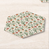 Dessous-de-verre En Papier Desert Cacti Succulent Seamless Pattern (Incliné)
