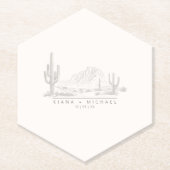 Dessous-de-verre En Papier Desert Vibes Mariage Merci Paysage ID1019 (Devant)