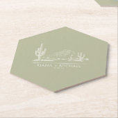 Dessous-de-verre En Papier Desert Vibes Mariage Paysage Sage Vert ID1019 (Incliné)