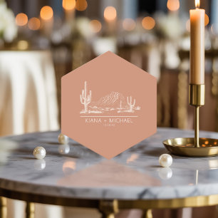 Dessous-de-verre En Papier Desert Vibes Paysage Mariage Terra Cotta ID1019