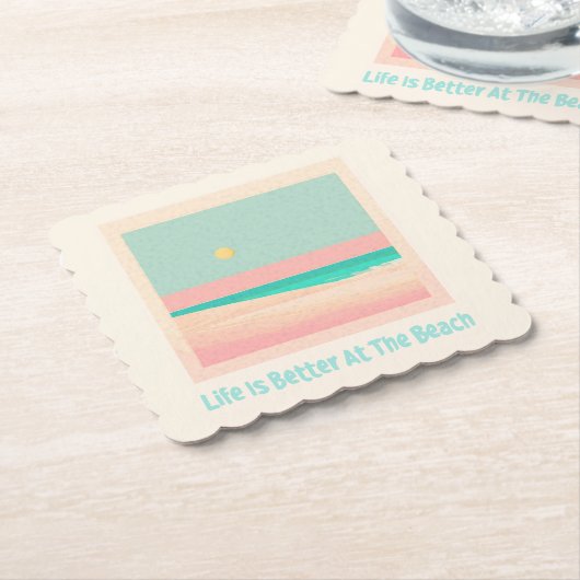 Dessous-de-verre En Papier Design de plage (Incliné)