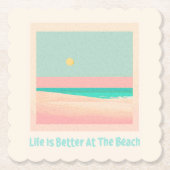 Dessous-de-verre En Papier Design de plage (Devant)