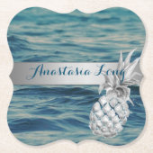 Dessous-de-verre En Papier Design Moderne, Plage, Voir, Ananas (Devant)