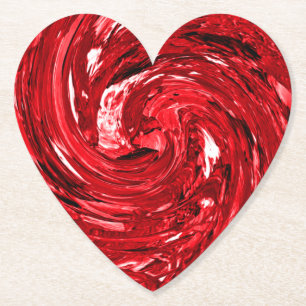 Dessous-de-verre En Papier Design noir blanc rouge