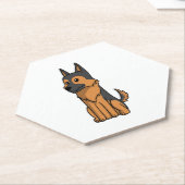 Dessous-de-verre En Papier Dessin animé de German Shepherd (Incliné)