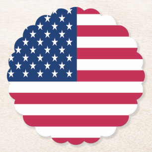 Dessous-de-verre En Papier Dessin de fierté de drapeau américain USA