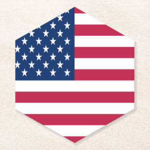 Dessous-de-verre En Papier Dessin de fierté de drapeau américain USA