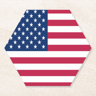 Dessous-de-verre En Papier Dessin de fierté du drapeau américain USA