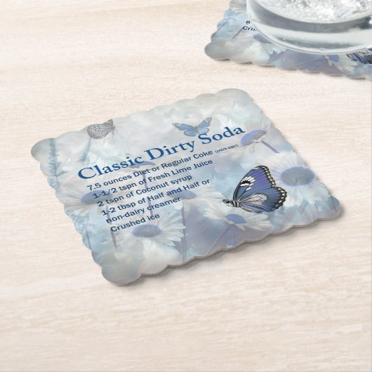 Dessous-de-verre En Papier Dessous de verre à papillon soda sale (Incliné)
