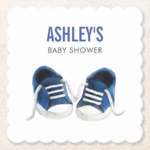 Dessous-de-verre En Papier Dessous de verre Baby shower Basket bleu, Dessous 