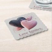 Dessous-de-verre En Papier Dessous de verre d'amour pour les couples (Incliné)