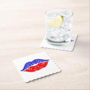 Dessous-de-verre En Papier Dessous de verre de boisson Patriotic Kiss