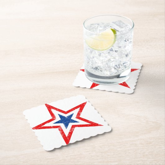 Dessous-de-verre En Papier Dessous de verre de boisson Patriotic Star (En situation)