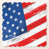 Dessous-de-verre En Papier Dessous de verre de boisson Patriotique Drapeau (Devant)