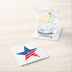 Dessous-de-verre En Papier Dessous de verre de boisson Star Papier Patriotiqu