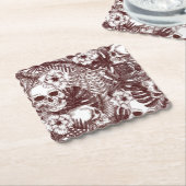 Dessous-de-verre En Papier Dessous de verre de crânes de jungle (Incliné)