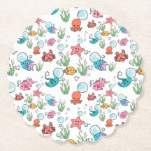 Dessous de verre de créature marine, vaisselle de