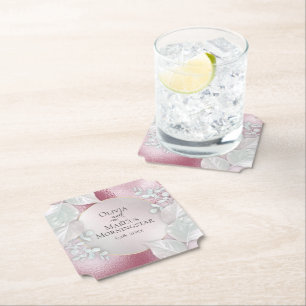 Dessous-de-verre En Papier Dessous de verre de fête   Wispy Burgundy Shimmer