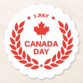 Dessous-de-verre En Papier Dessous de verre de la Fête du Canada (Devant)