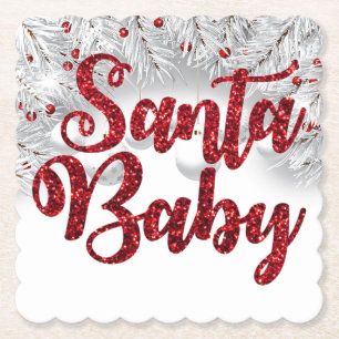 Dessous-de-verre En Papier Dessous de verre de Noël pour bébé père Noël