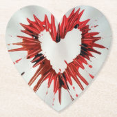 Dessous-de-verre En Papier Dessous de verre de papier cardiaque (Devant)