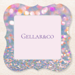 Dessous-de-verre En Papier Dessous de verre de papier confetti gris et rose d