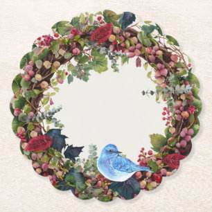 Dessous-de-verre En Papier Dessous de verre de papier d'oiseaux et de couronn