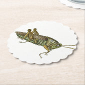 Dessous-de-verre En Papier Dessous de verre de papier Grasshopper vert (Incliné)