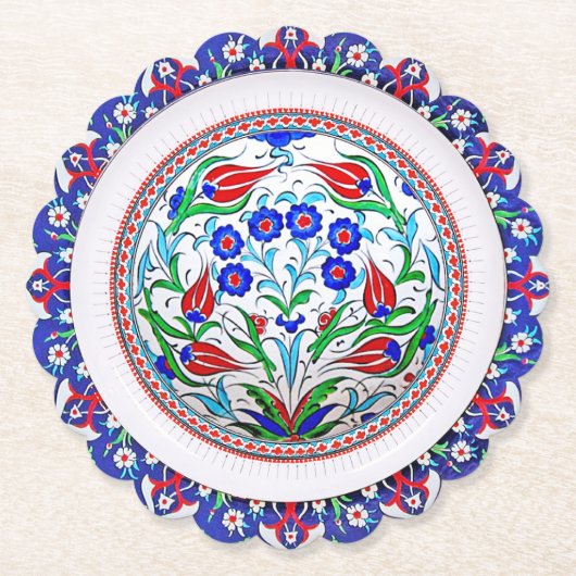 Dessous-de-verre En Papier Dessous de verre de papier rond à calcaire (Devant)