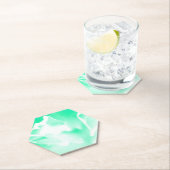 Dessous-de-verre En Papier Dessous de verre de papier vert de la mer (En situation)