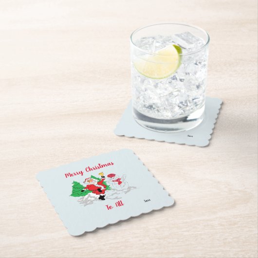 Dessous-de-verre En Papier Dessous de verre de vacances : Joyeux Noël (En situation)