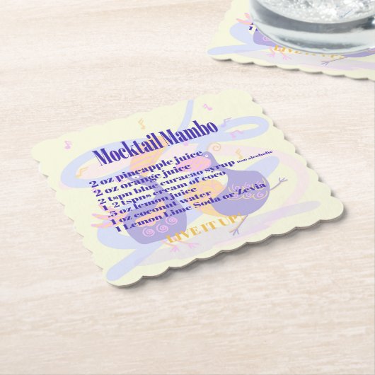 Dessous-de-verre En Papier Dessous de verre d'oiseaux à queue noire (Incliné)